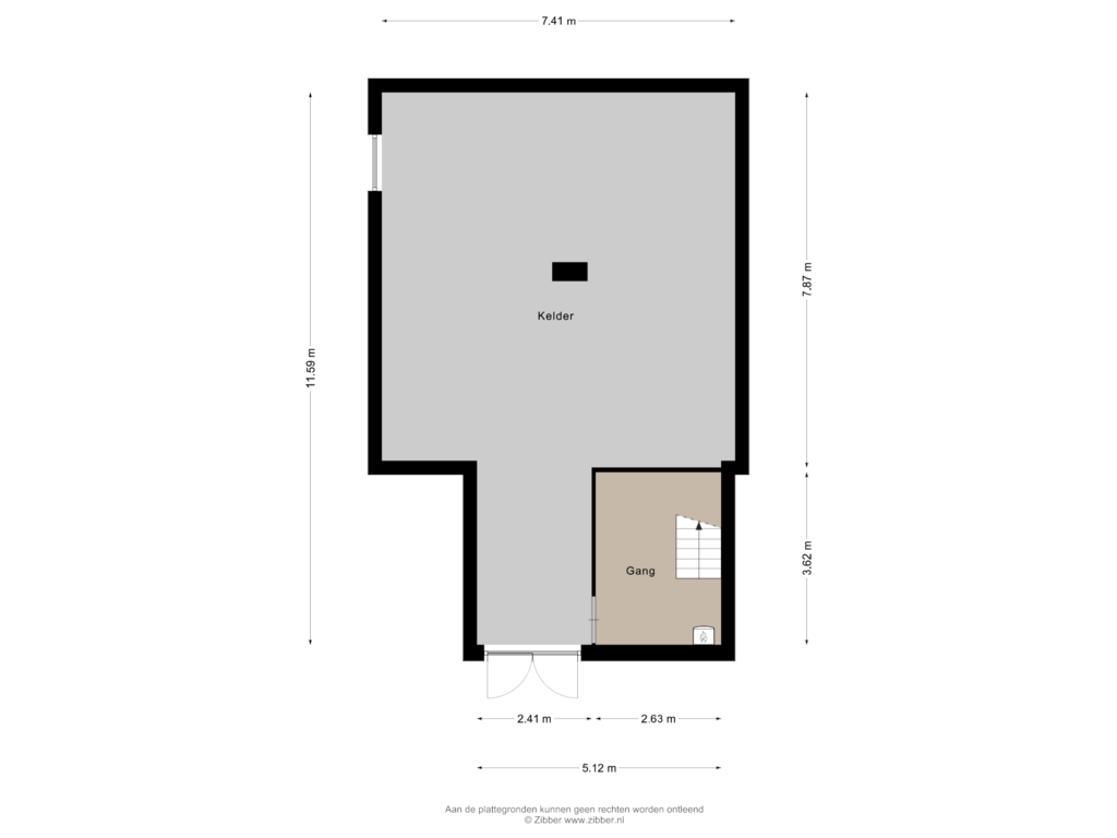 Bekijk plattegrond van Kelder van Loevestraat 76