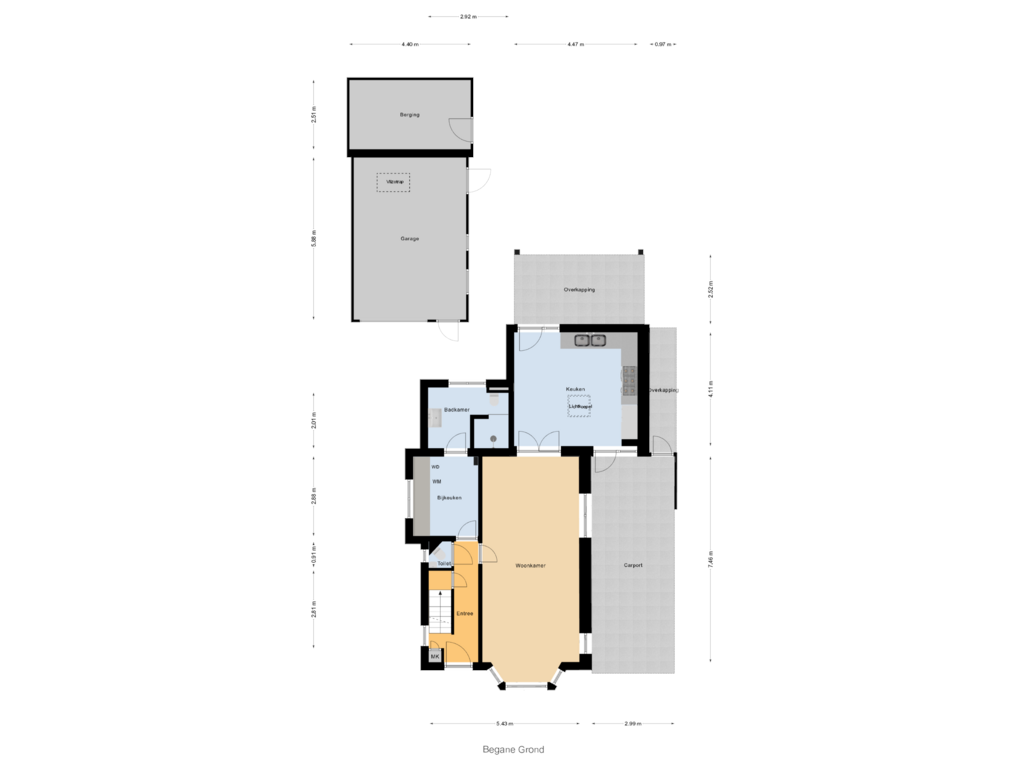 Bekijk plattegrond van Begane Grond van 1e Wormenseweg 157-3