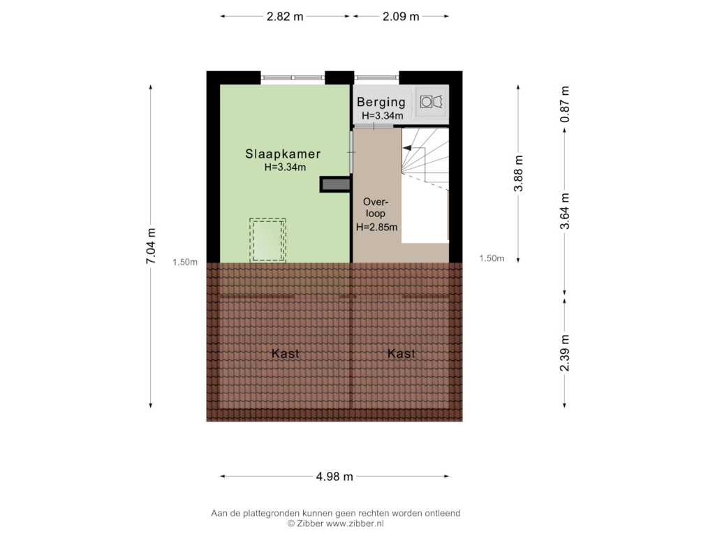 View floorplan of Tweede verdieping of Bachlaan 45