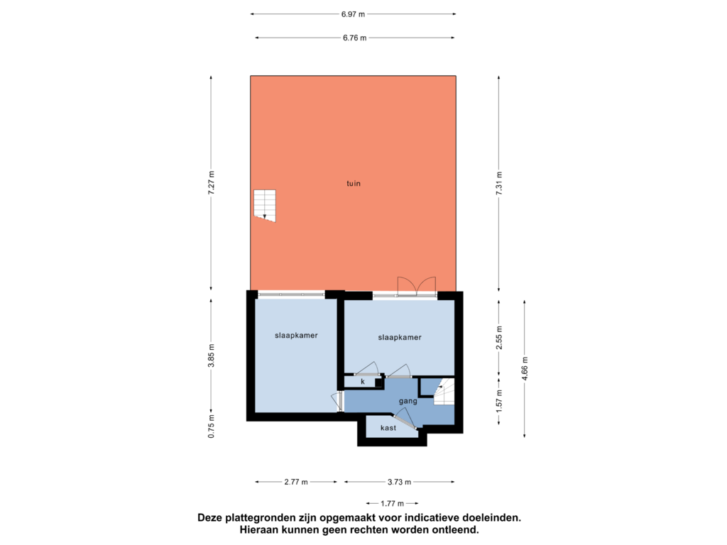 View floorplan of Souterrain of Blauwvoetstraat 16-H