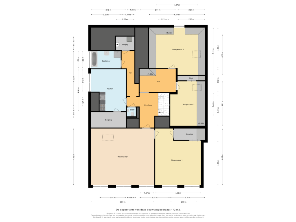 View floorplan of Eerste verdieping - Voorzijde of Hoofdstraat 23