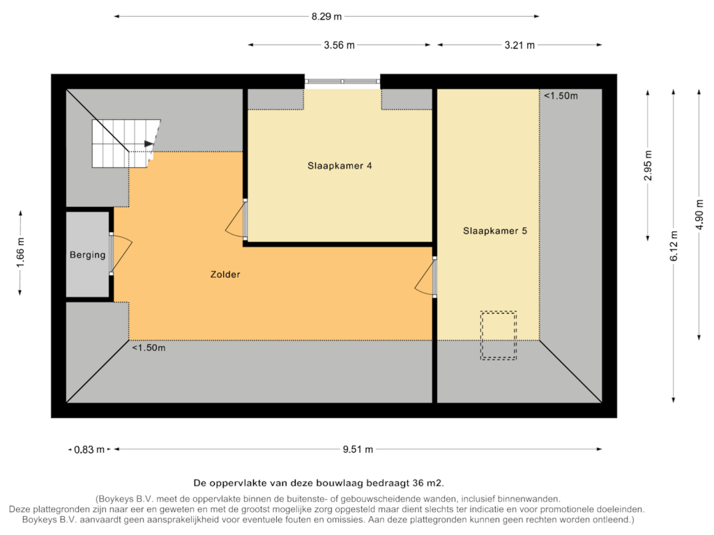 View floorplan of Eerste verdieping - Achterzijde of Hoofdstraat 23