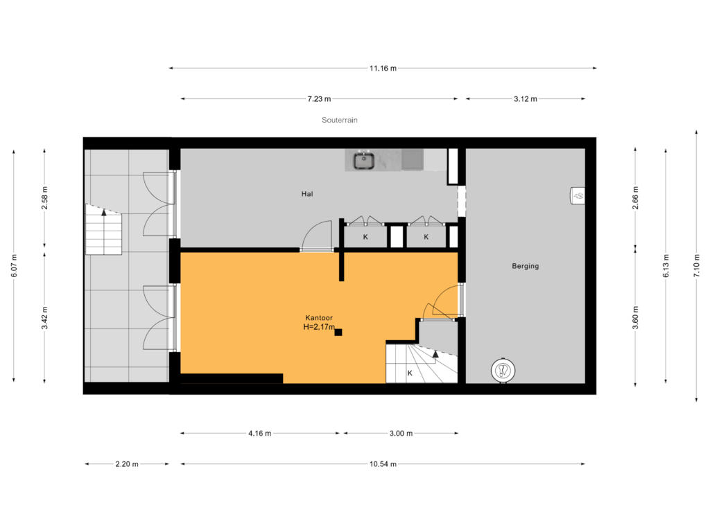 Bekijk plattegrond van Kelder van Vleysmanlaan 9