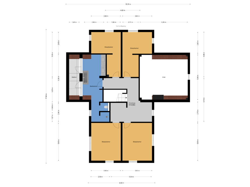 Bekijk plattegrond van 1e Verdieping van Vleysmanlaan 9