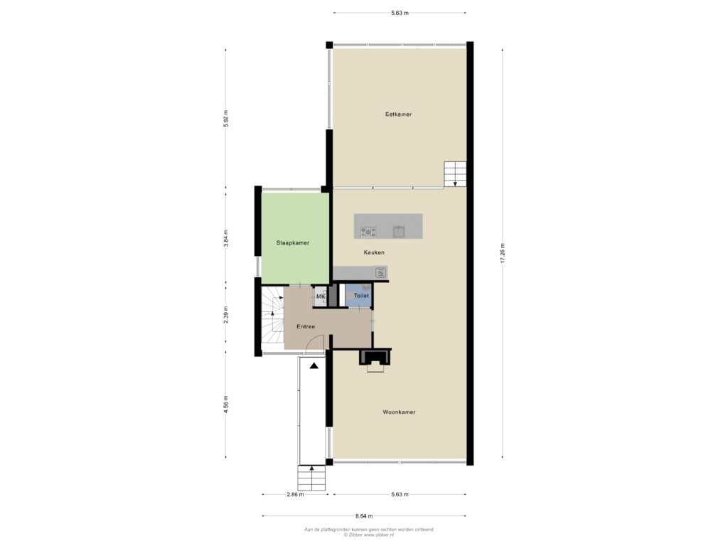 View floorplan of Begane Grond of Hofvliet 87