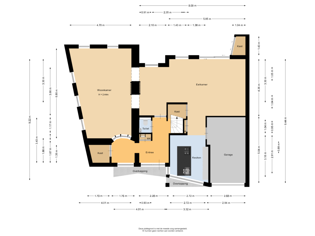 Bekijk plattegrond van Begane grond van Amer 74