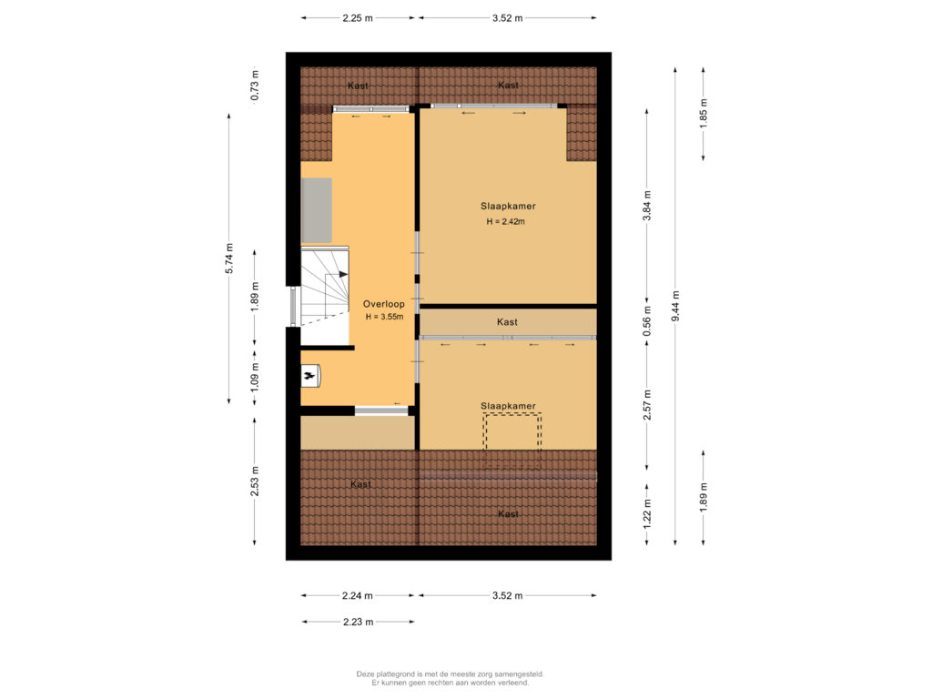 Bekijk plattegrond van Tweede verdieping van Amer 74