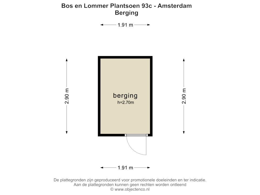 View floorplan of Berging of Bos en Lommerplantsoen 93-C