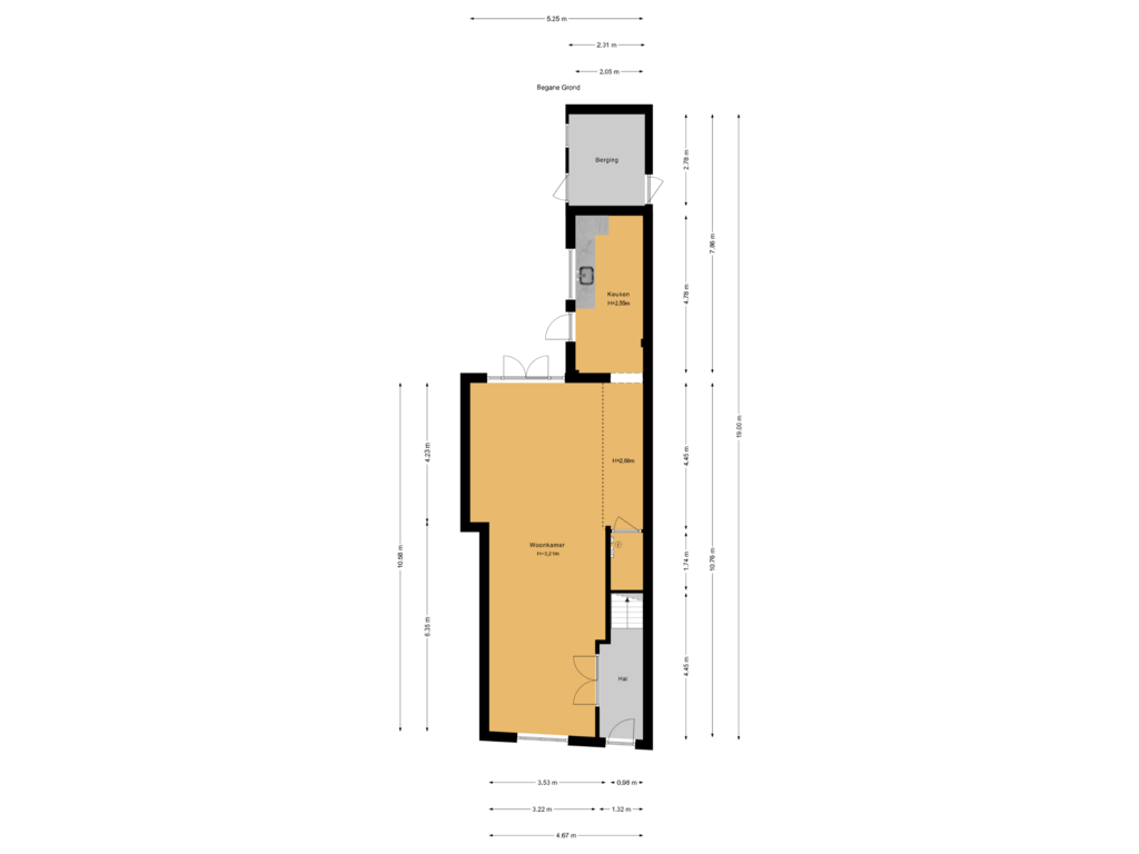 View floorplan of Begane Grond of Spoorsingel 33