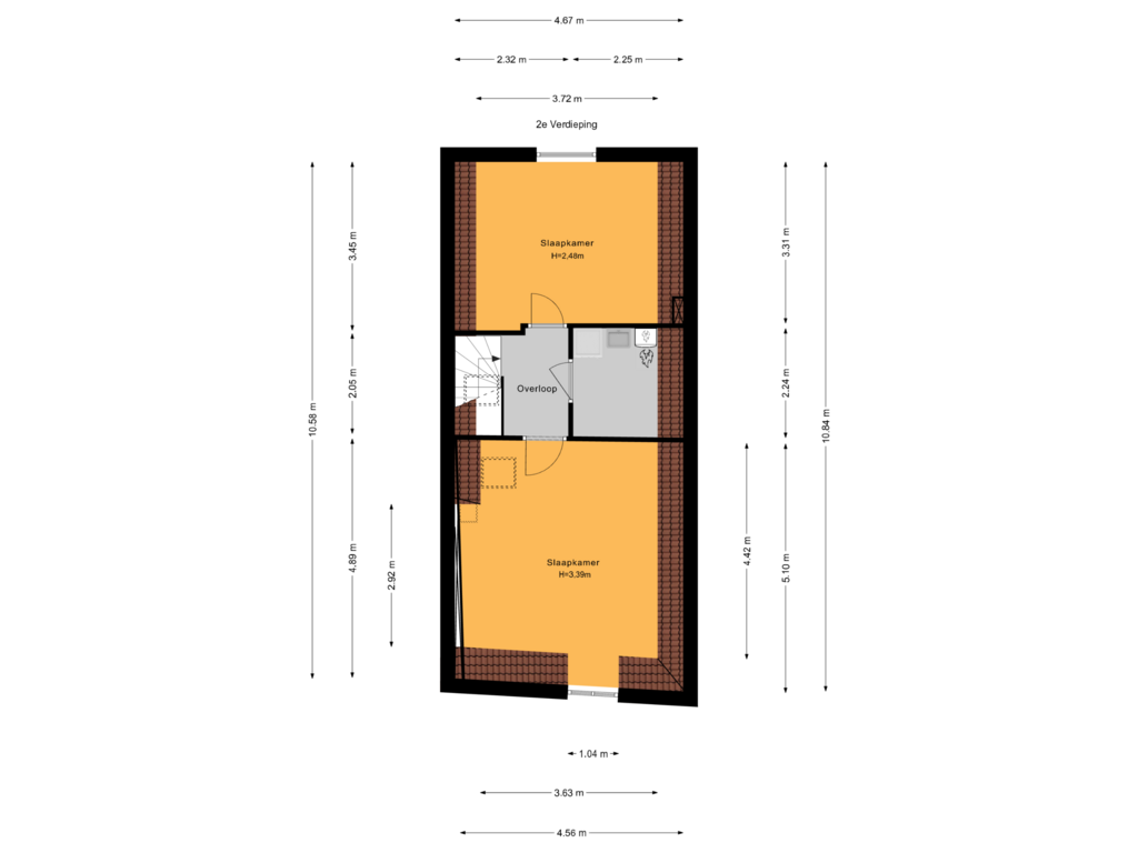 View floorplan of 2e Verdieping of Spoorsingel 33