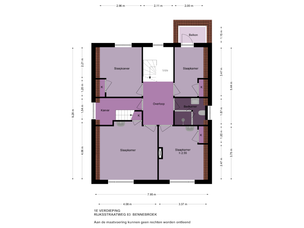 View floorplan of 1e Verdieping of Rijksstraatweg 83