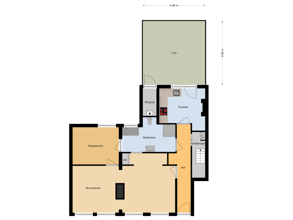 View floorplan of Perceel of Guldenvliesstraat 23