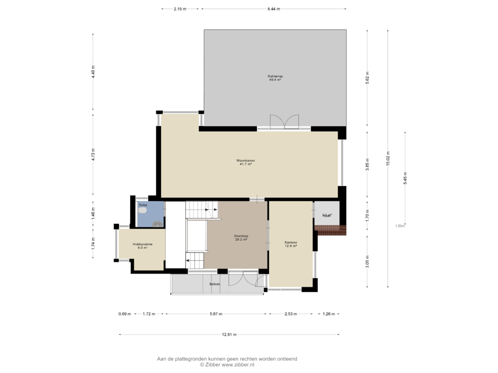 View floorplan of Eerste Verdieping of Emmerikseweg 2