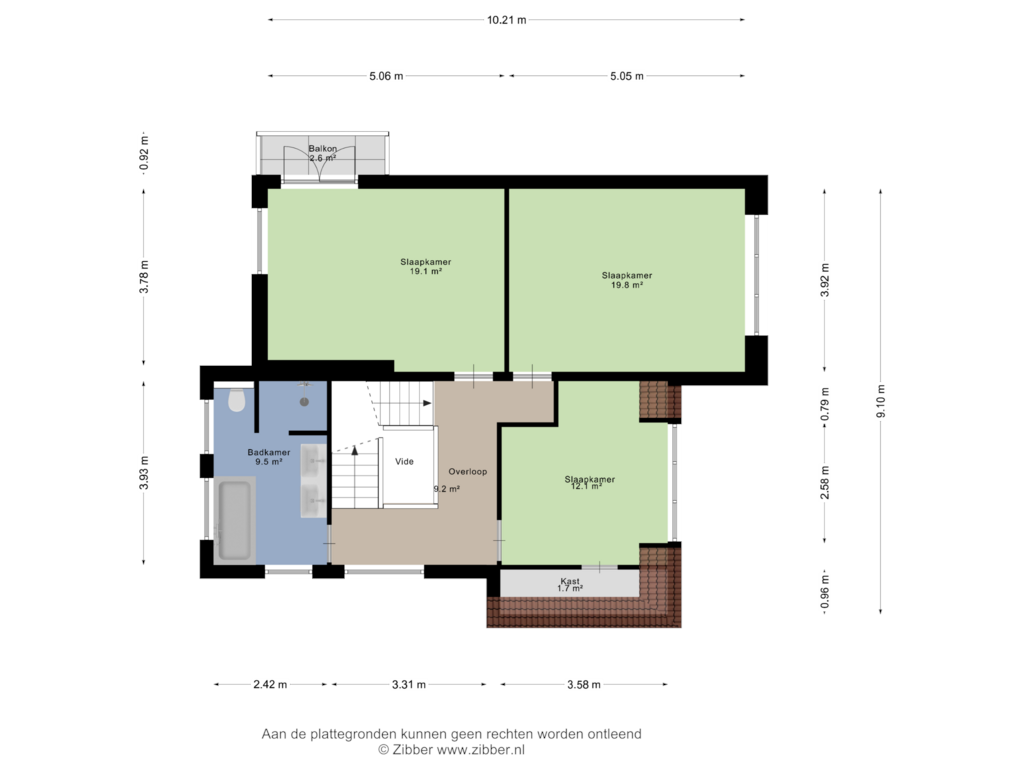 View floorplan of Tweede Verdieping of Emmerikseweg 2