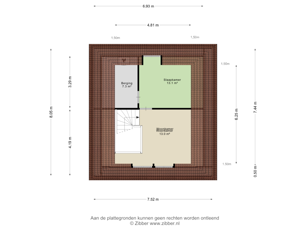 View floorplan of Derde Verdieping of Emmerikseweg 2