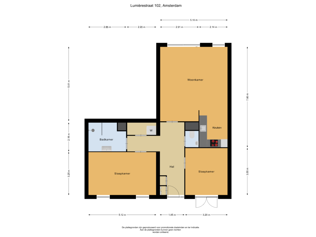 Bekijk plattegrond van Verdieping van Lumièrestraat 102