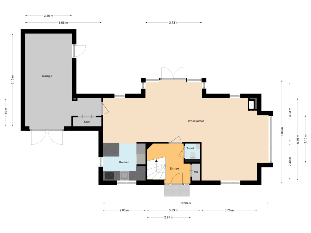 Bekijk plattegrond van Begane grond van Nannenbergstraat 1