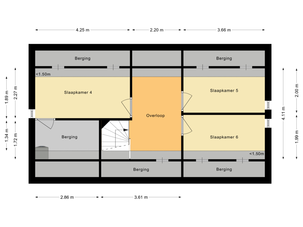 Bekijk plattegrond van Tweede verdieping van Nannenbergstraat 1