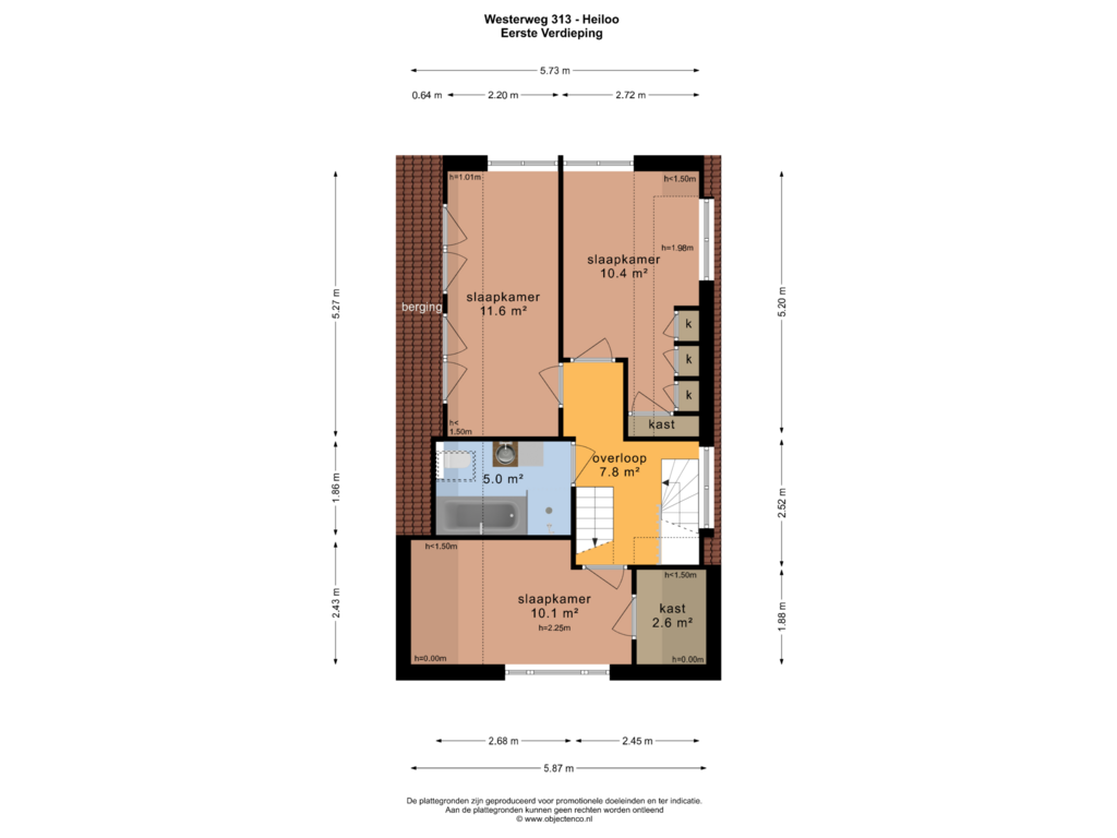 Bekijk plattegrond van EERSTE VERDIEPING van Westerweg 313