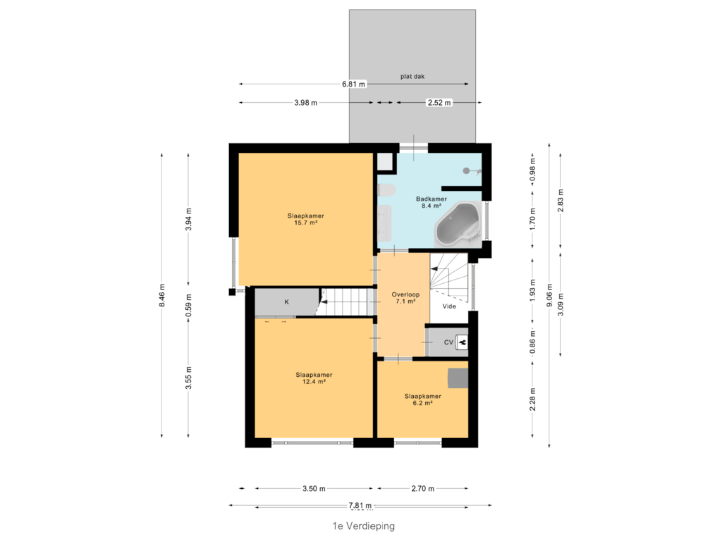 View floorplan of 1e Verdieping of Tussenlanen 3