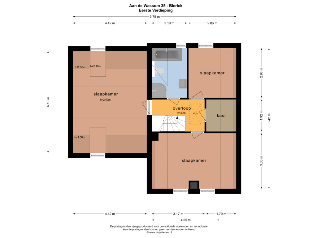 View floorplan of Eerste Verdieping of Aan de Wassum 35