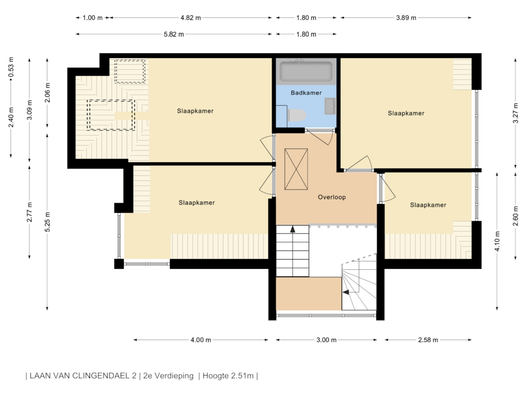 Bekijk plattegrond van 2e Verdieping van Laan van Clingendael 2