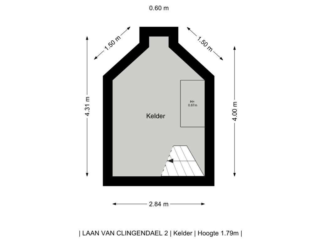 Bekijk plattegrond van Kelder van Laan van Clingendael 2