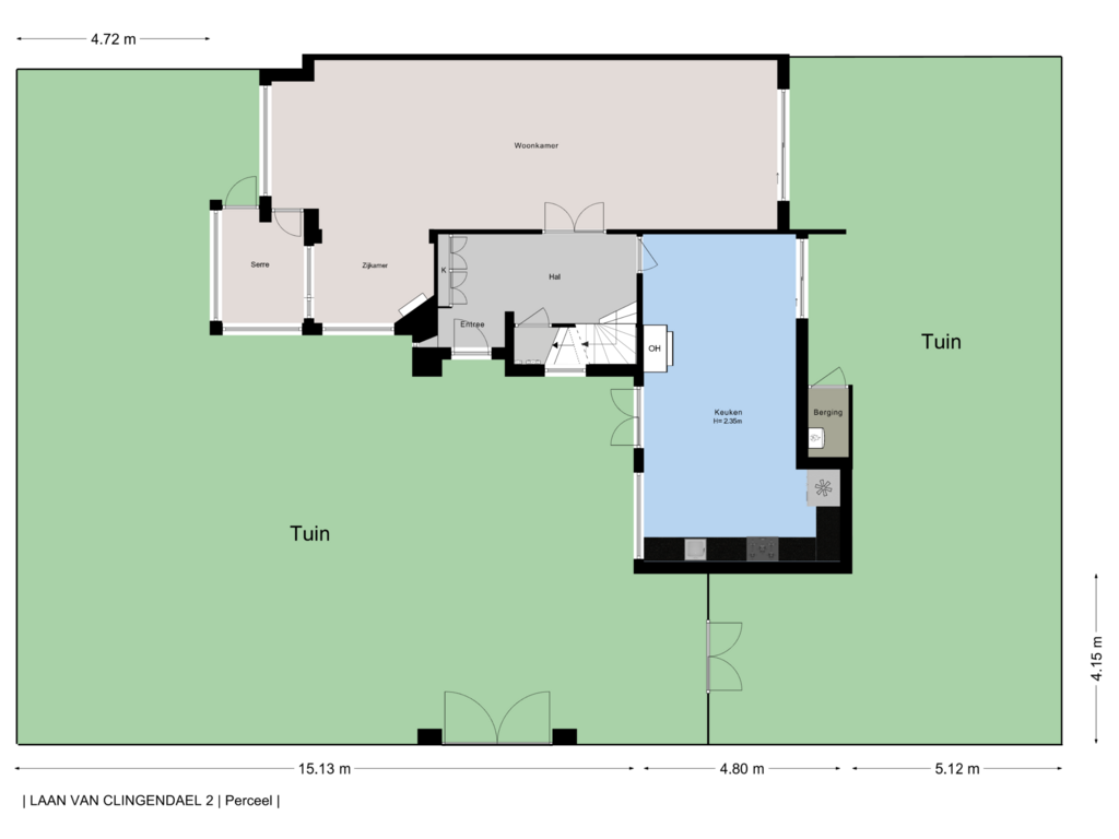 Bekijk plattegrond van Perceel van Laan van Clingendael 2