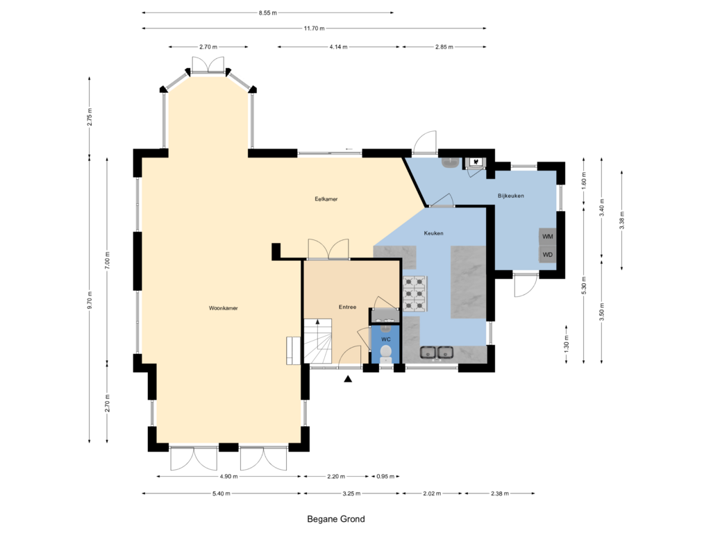 Bekijk plattegrond van Begane Grond van Steenoven 7