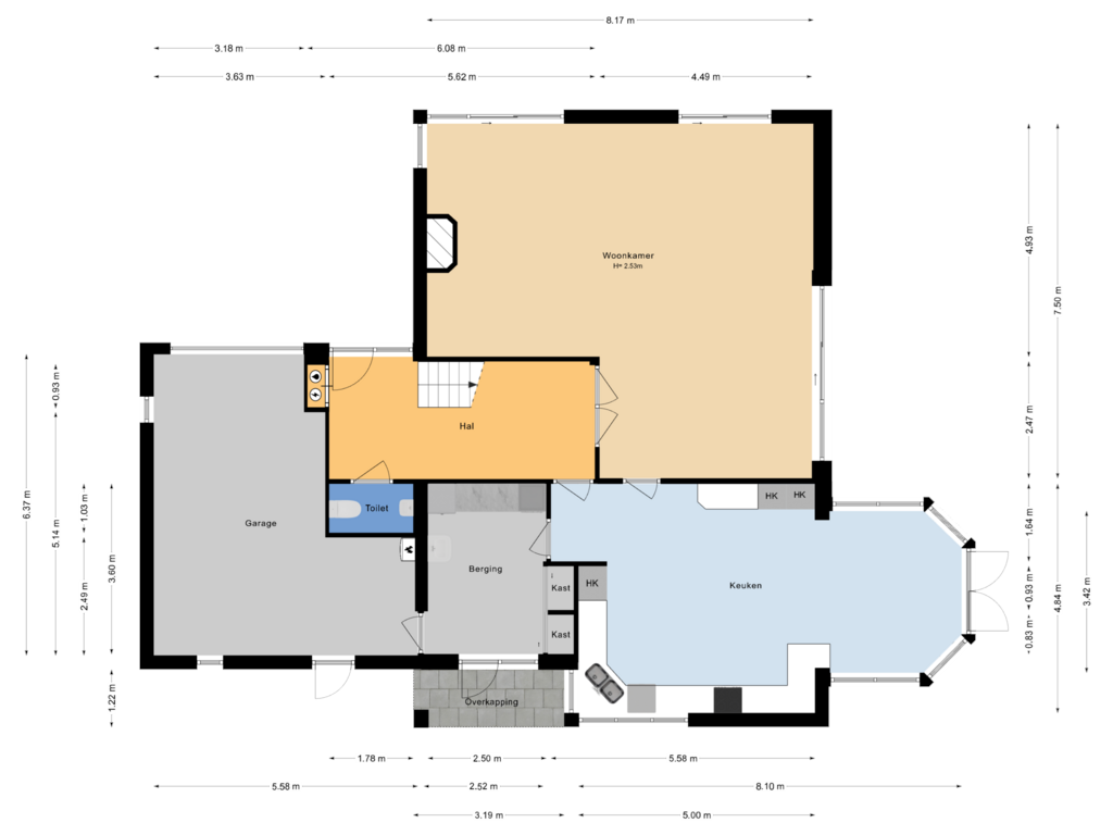 Bekijk plattegrond van Begane Grond van Steenoven 8