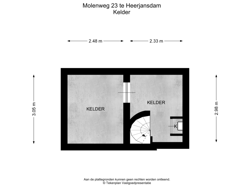 Bekijk plattegrond van Kelder van Molenweg 23