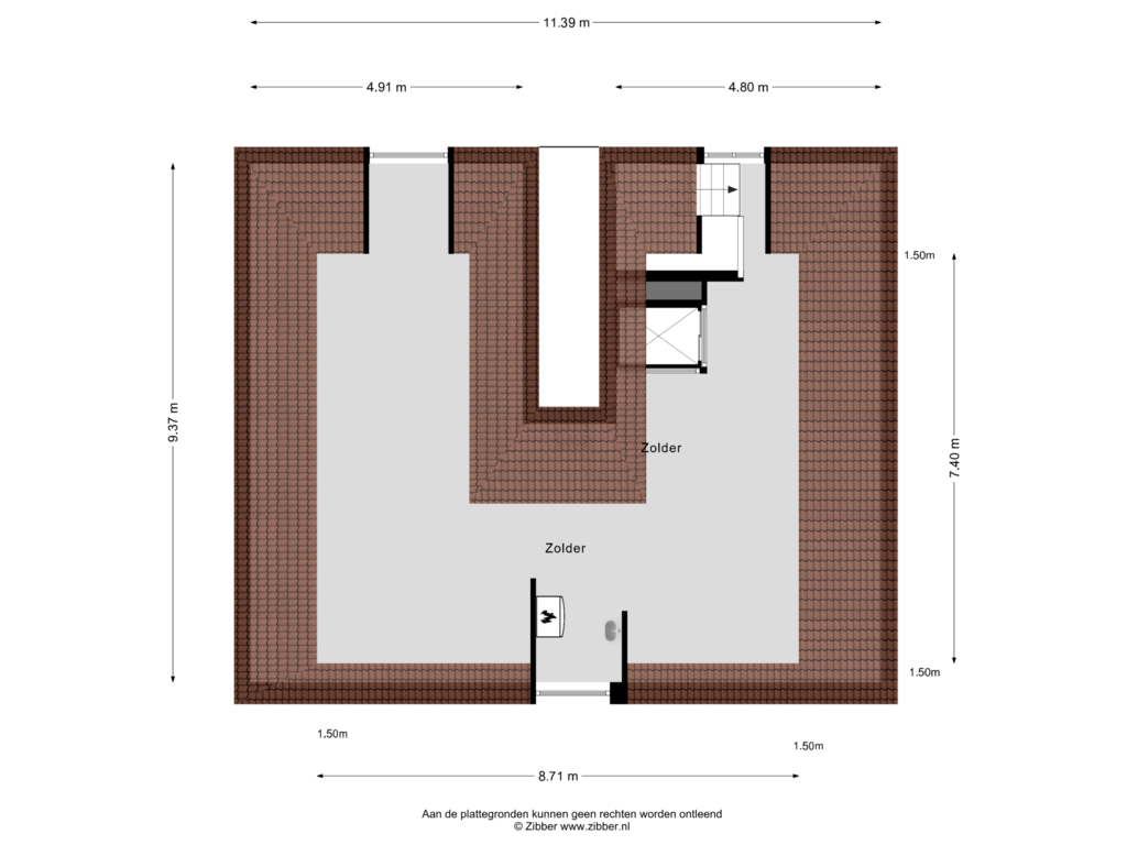 Bekijk plattegrond van Zolder van Beertsterstraat 5