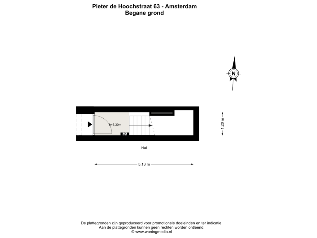 Bekijk plattegrond van Begane grond van Pieter de Hoochstraat 63