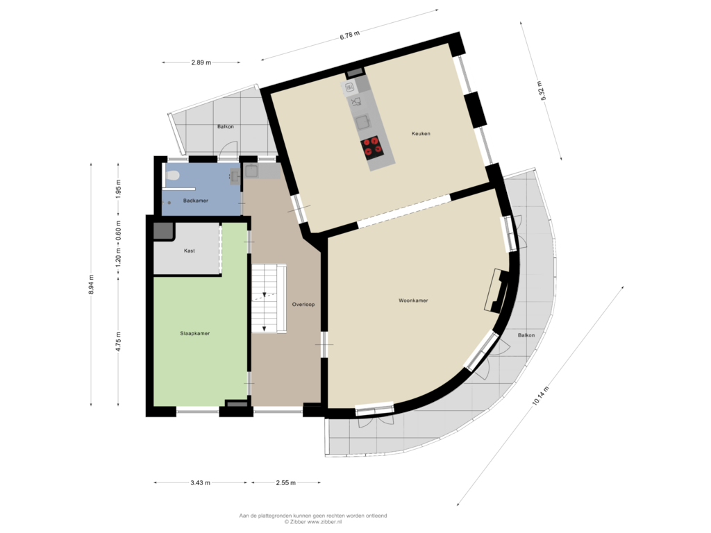 View floorplan of Eerste Verdieping of Marspoortstraat 2-A