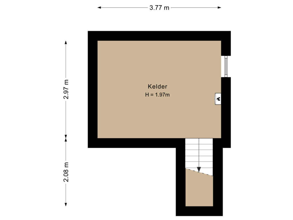 Bekijk plattegrond van Kelder van Paulus Buyslaan 16