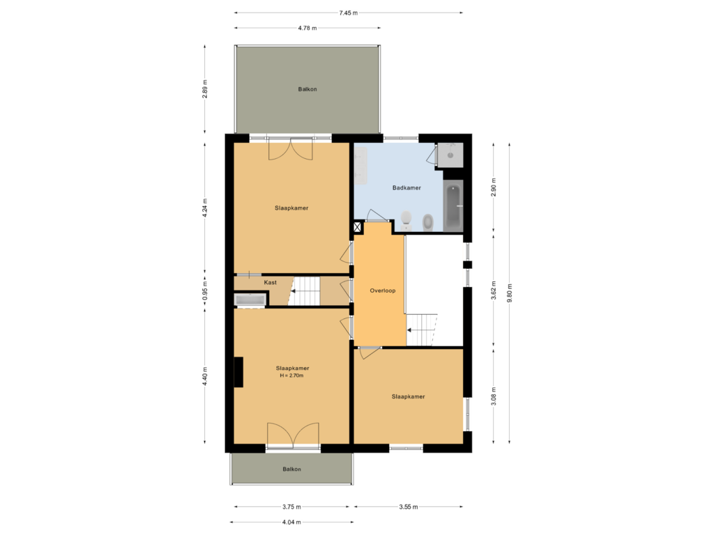 Bekijk plattegrond van Eerste verdieping van Paulus Buyslaan 16