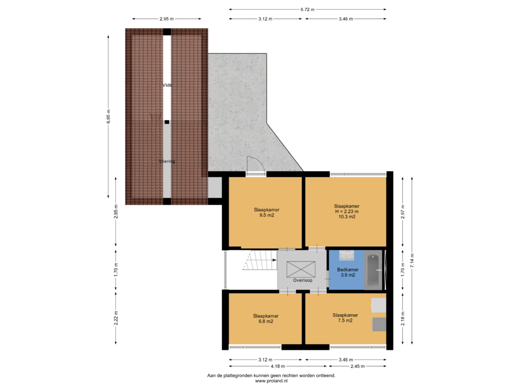 View floorplan of 1e Verdieping of Ds. Fleischerstraat 13