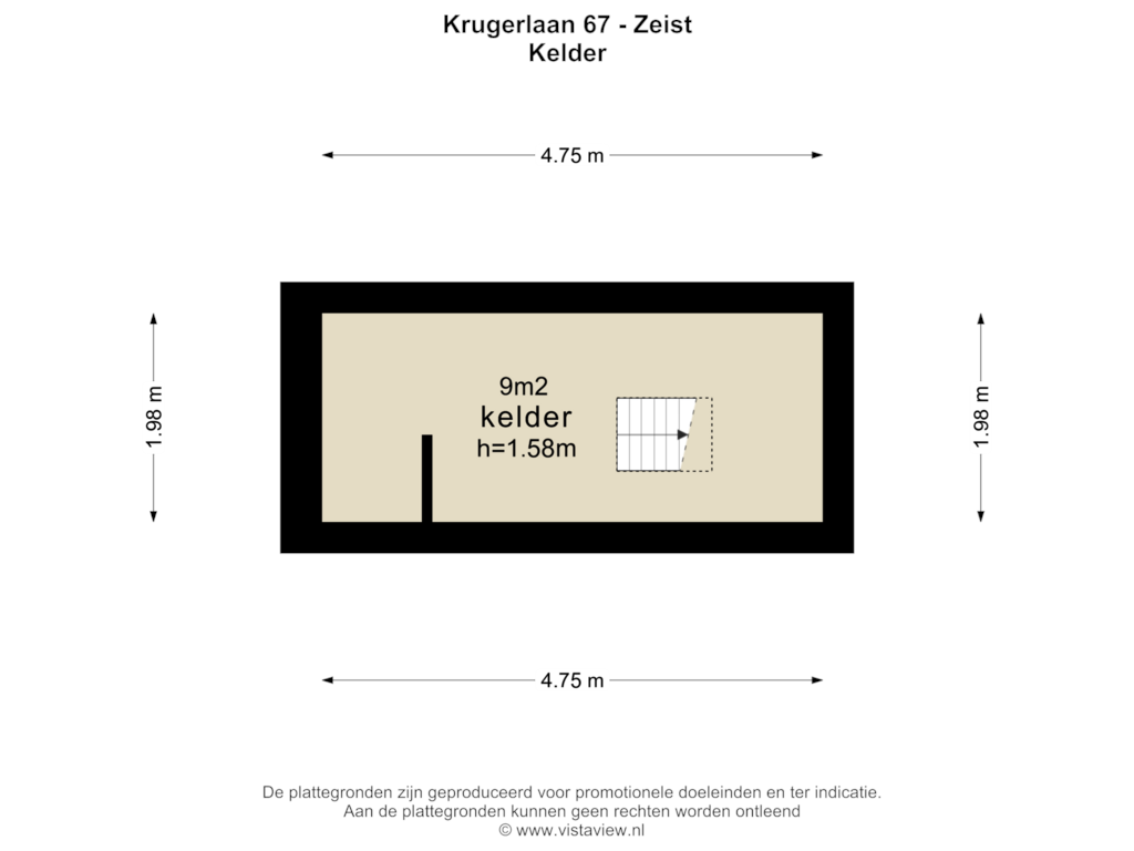 Bekijk plattegrond van KELDER van Krugerlaan 67