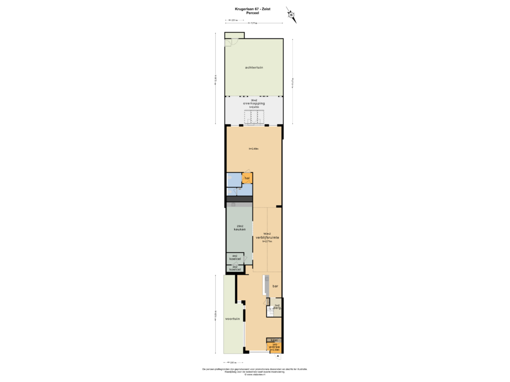 Bekijk plattegrond van PERCEEL van Krugerlaan 67