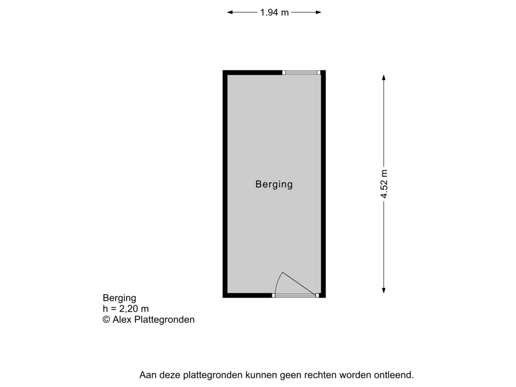 View floorplan of Berging of Aaltje Noordewierstraat 45