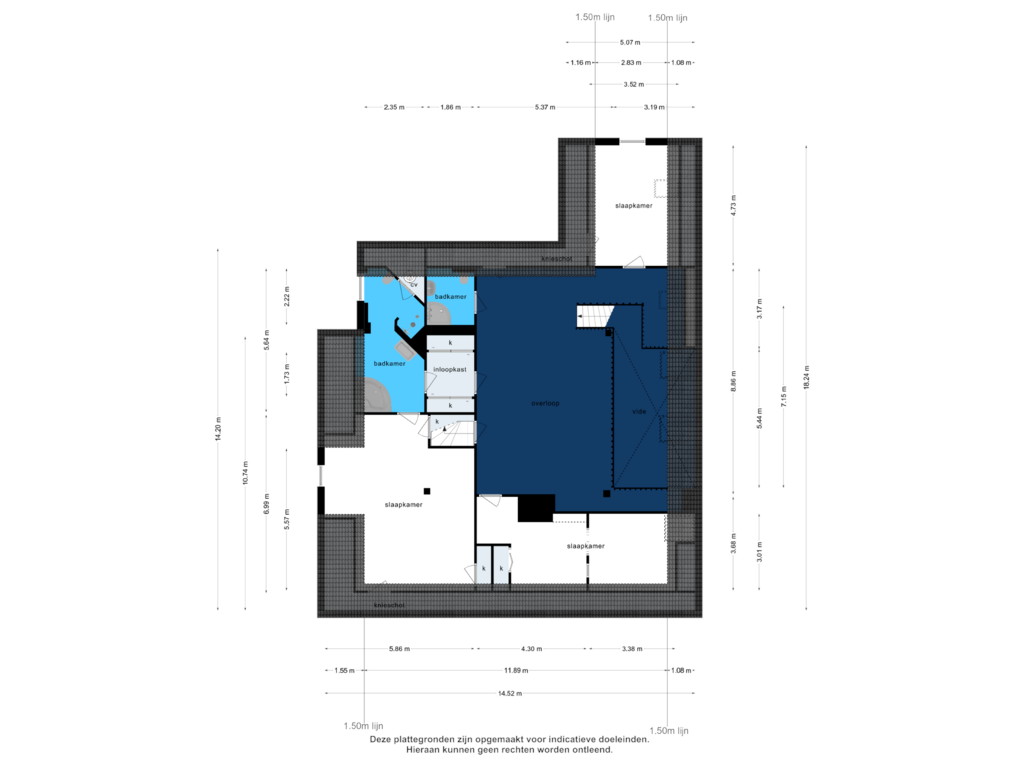 Bekijk plattegrond van 1e verdieping van Oudijk 47