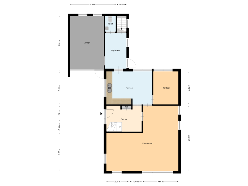 Bekijk plattegrond van Begane Grond van Jooststraat 21