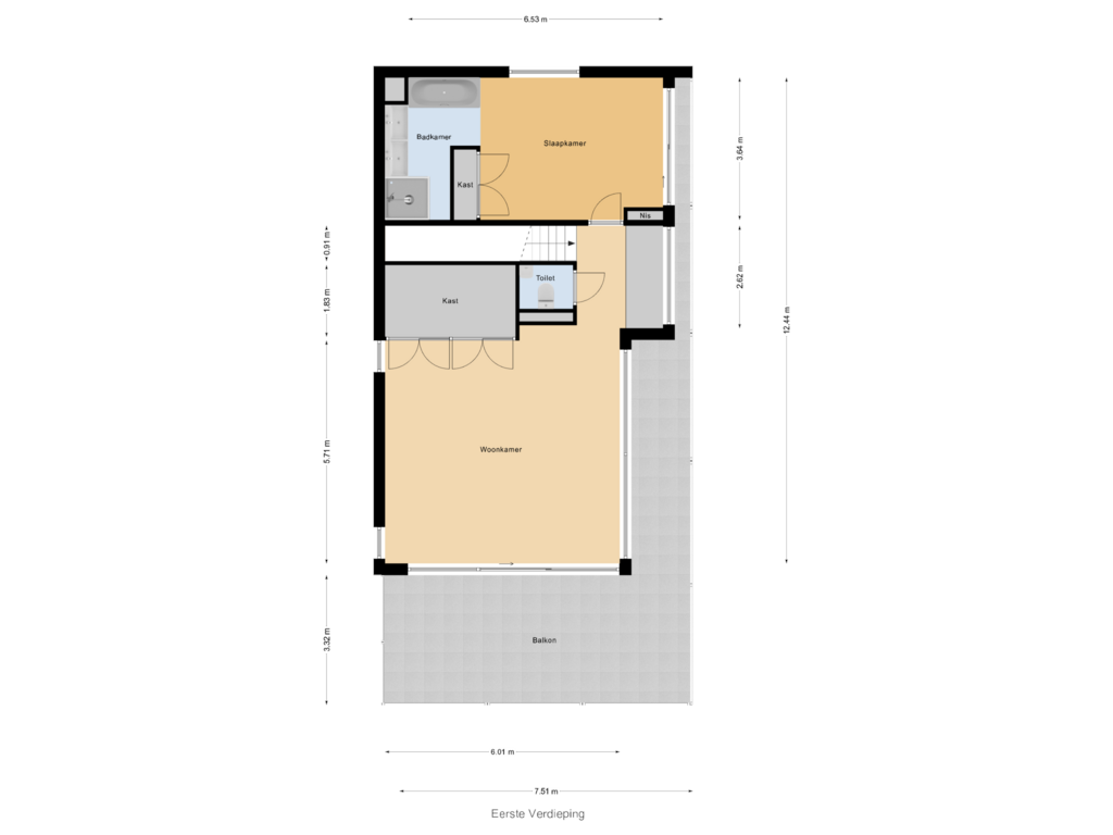 View floorplan of Eerste Verdieping of Vliete 2