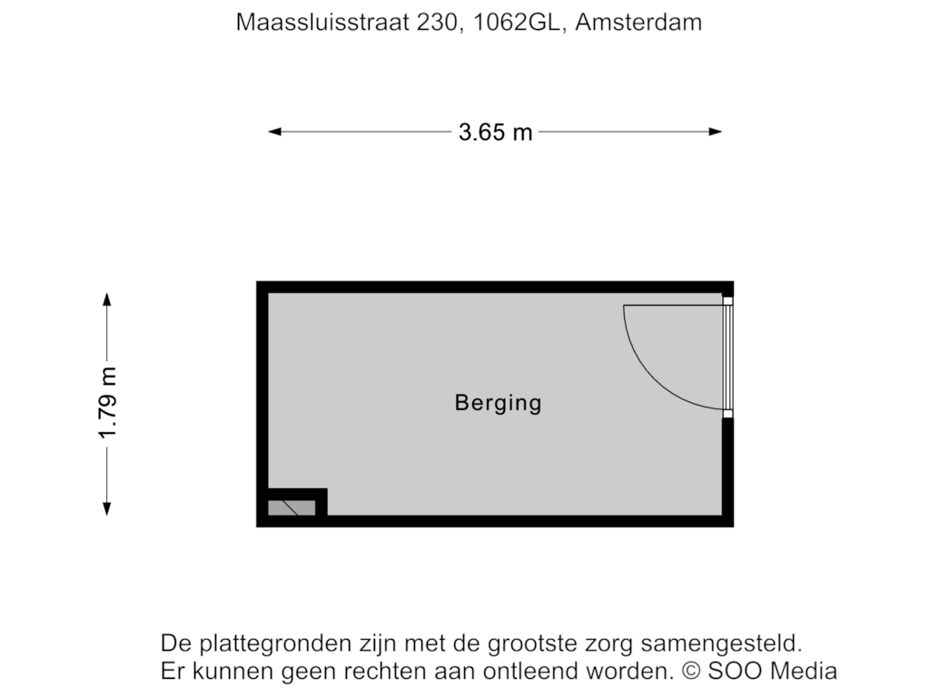 Bekijk plattegrond van Berging van Maassluisstraat 230