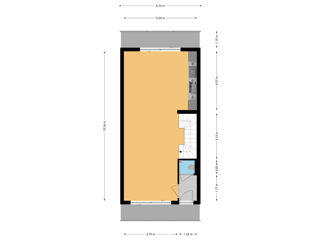 Bekijk plattegrond van Begane grond van Helling bwnr 2.5 tm 2.10