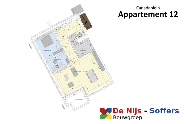 Bekijk foto 6 van 3-kamer appartement (Bouwnr. 12)