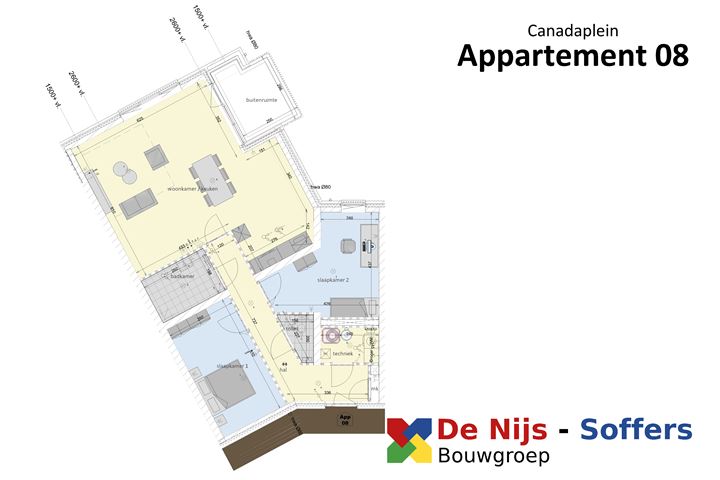 Bekijk foto 6 van 3-kamer appartement (Bouwnr. 8)