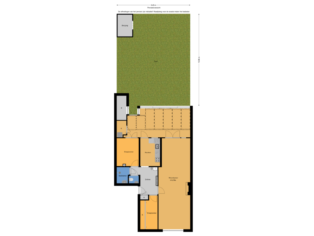 View floorplan of Perceeloverzicht of Jaarsveldstraat 20