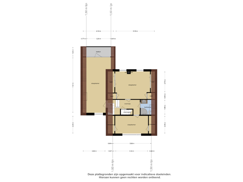 Bekijk plattegrond van Eerste Verdieping van Lewestraat 31