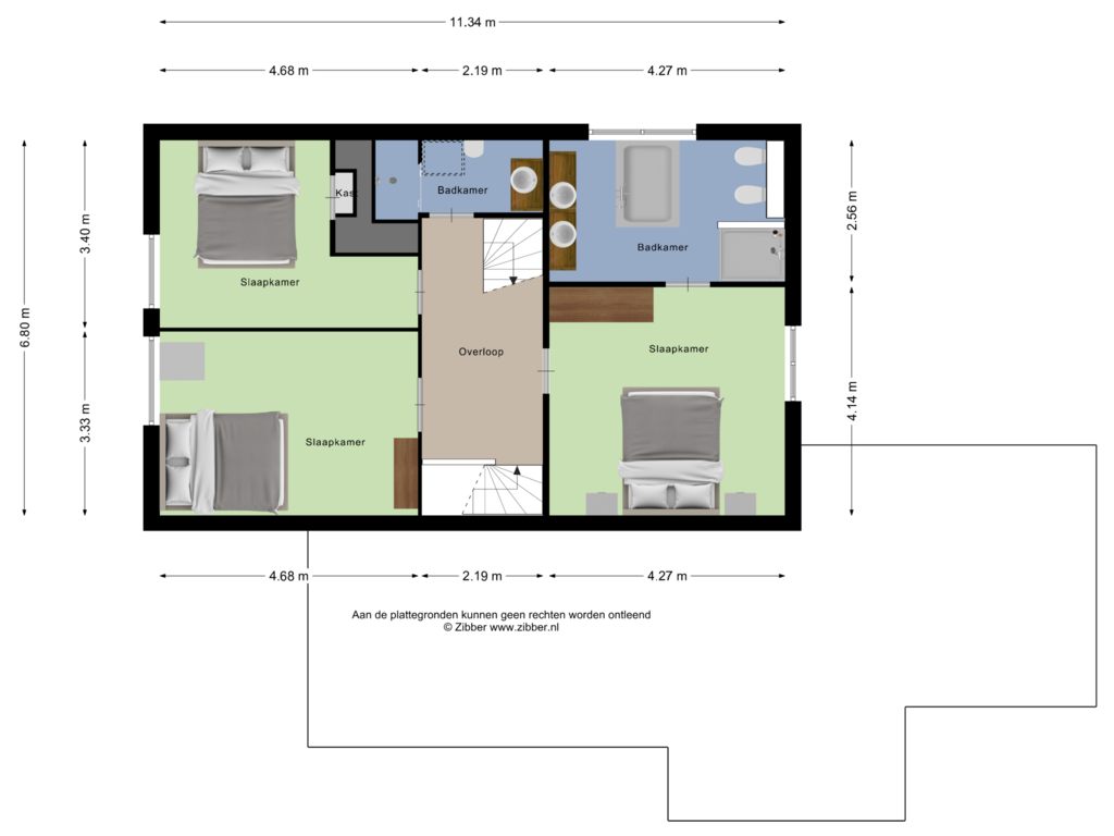 Bekijk plattegrond van Eerste verdieping van Graslook 1